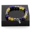 Stones and Minerals. Lapis Lazuli + Hematite + Citrine 8 Mm Pearl Bracelet. Made In France.