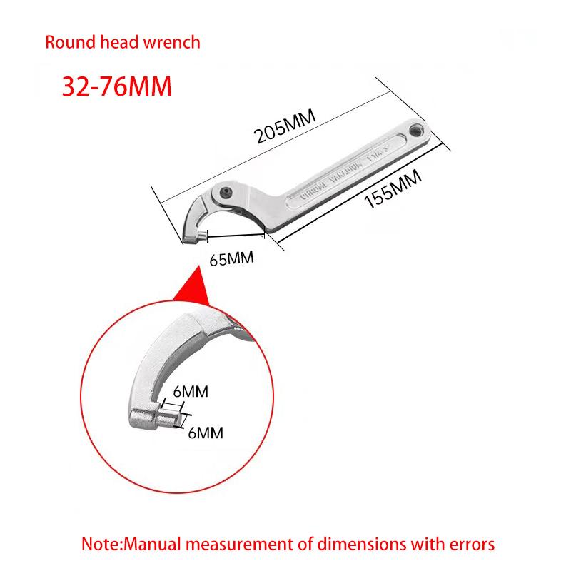 Adjustable Wrench Hook Spanner Square/Round Head CR-V Spanner For Round Bolt Maintenance Dismantling Tools 19-51/32-76/51-120mm