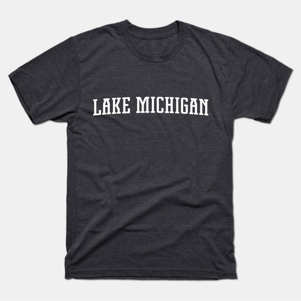 Футболка с изображением озера Мичиган | Футболка Lake Michigan | Взрослая унисекс футболка Lake Michigan | Унисекс футболка