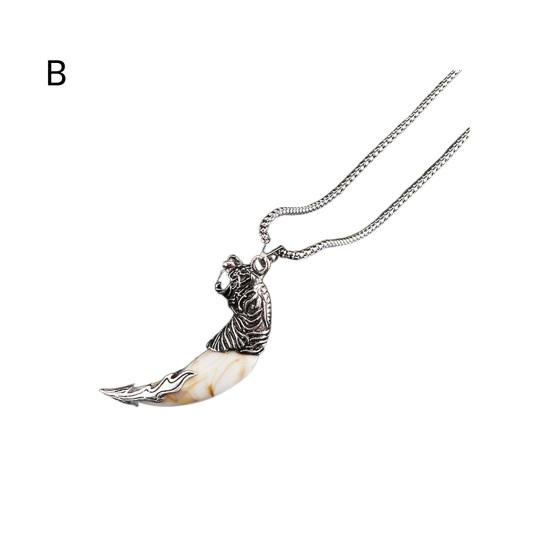 Мужское ожерелье с кулоном в виде волчьих зубов, гальваническое покрытие в стиле панк, легкая форма, ювелирные изделия для шеи, повседневная вечеринка