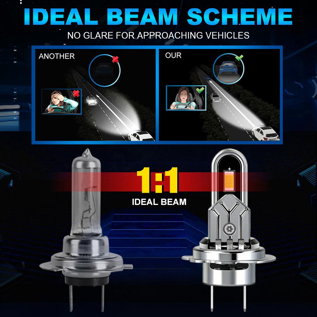 2Pcs H7 H4 LED Headlight Bulbs Canbus 30000LM 100W U-Shaped Copper Tube Car Light Turbo H11 9005 HB3 Headlamp 6500K White 12V With Fan