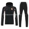 Men Women Long Hooded Windbreaker Training Suit Football Warm-Up Jacket Set Sportswear Soccer Practice Running Gym