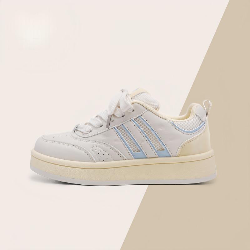 Сетчатые дышащие белые туфли на толстой подошве женские новые модные универсальные с цветными вставками спортивные и повседневные туфли на платформе