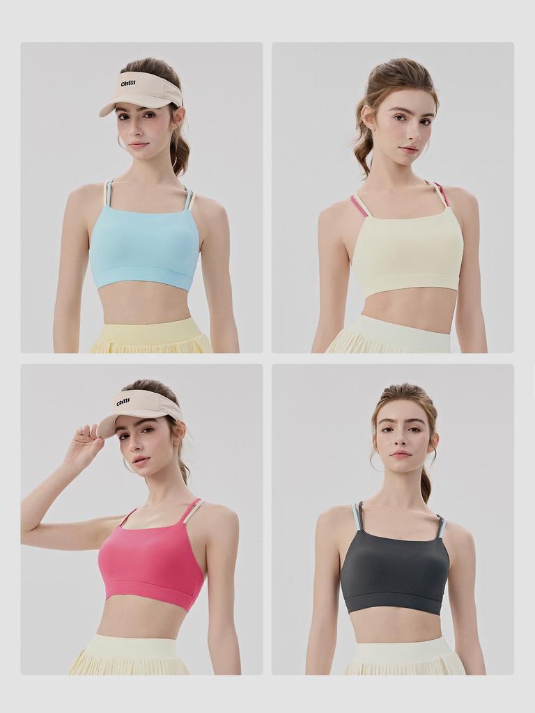 Женский спортивный бюстгальтер с влагоотводящими свойствами и мягкими лямками - Быстросохнущая майка для фитнеса, йоги, пилатеса и тенниса