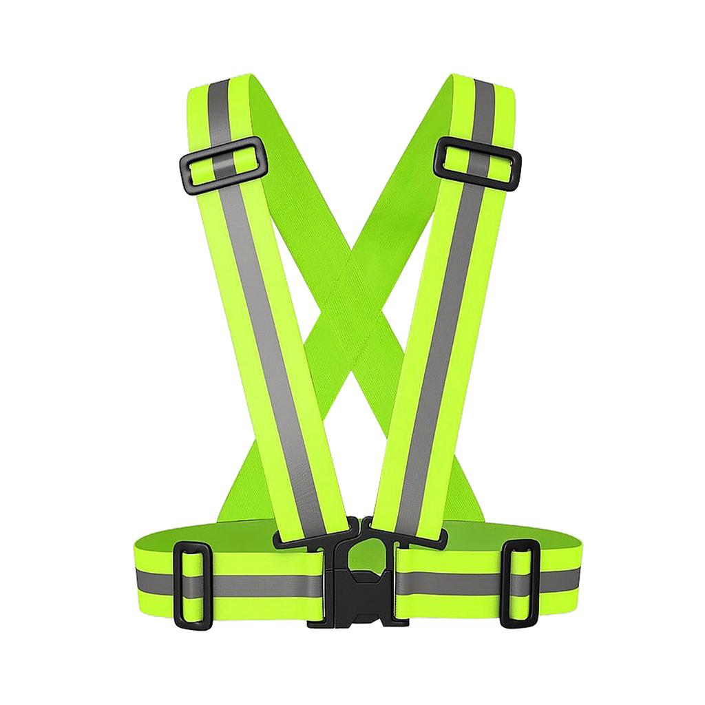 Adjustable Reflective Safety Vest High Visibility Elastic Strap Belt with 1.5cm Reflective Strip for Night Running Cycling