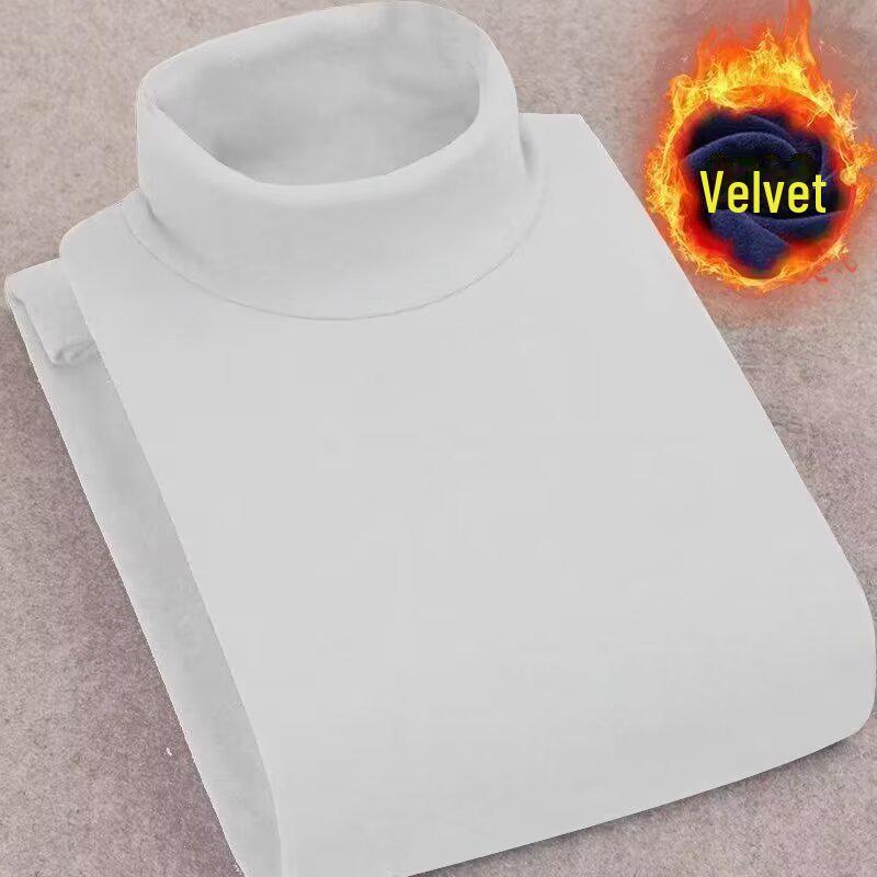 Мужская двухсторонняя полуводолазка с длинным рукавом из немецкого бархата - теплая осень/зима, плюс бархат, большой размер, базовый слой