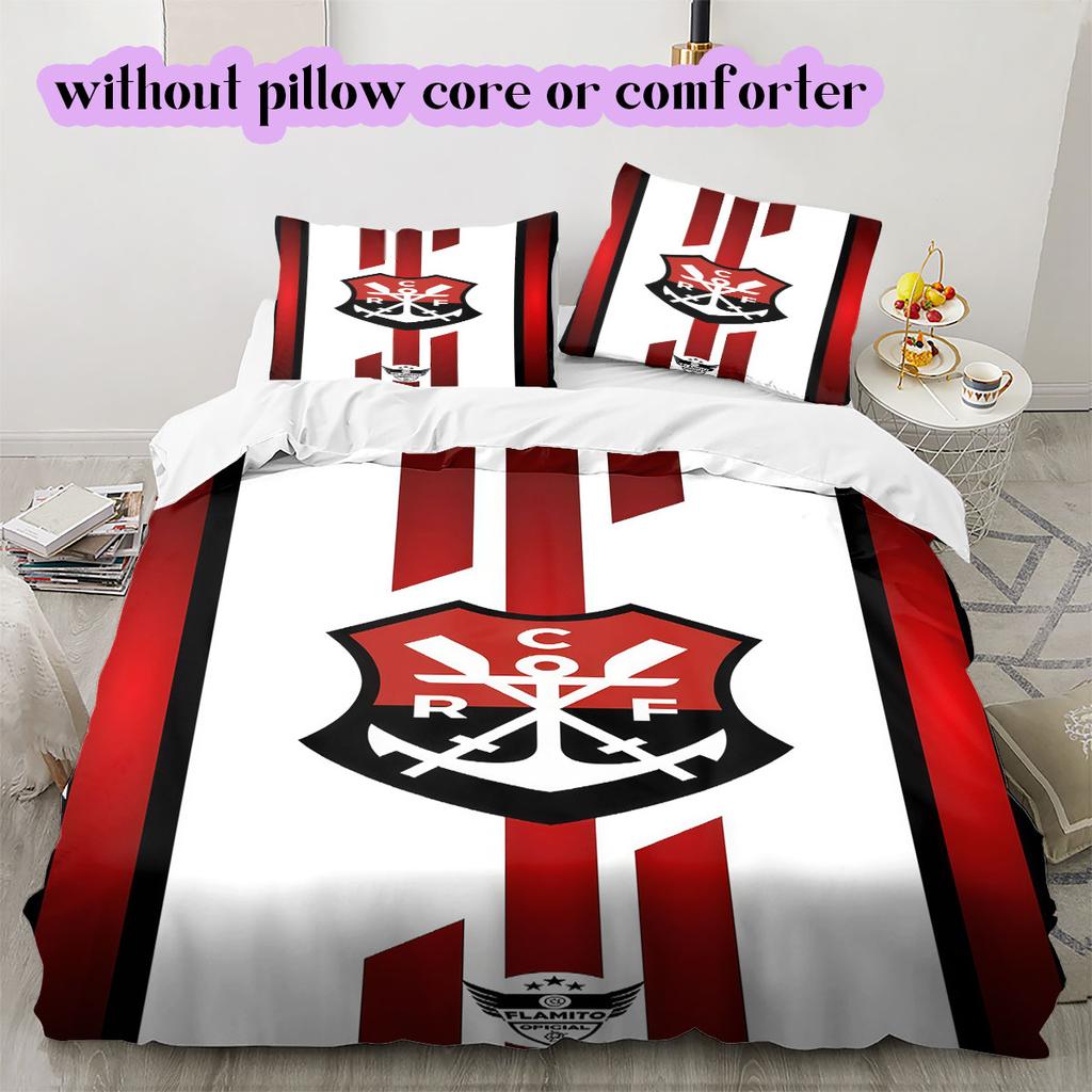 Flamengo football soccer Pattern Bedding,Quilt Set Quilt Cover Pillowcase Home Birthday Gift (1*duvet cover+2*pillowcase,without core)