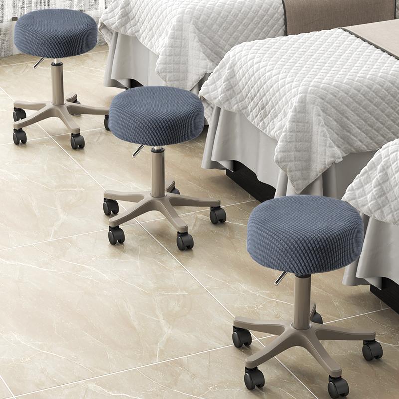 Чехол на барный стул, флисовый круглый чехол на стул, съемный чехол на табурет, твердая защита подушки сиденья, моющийся барный стул