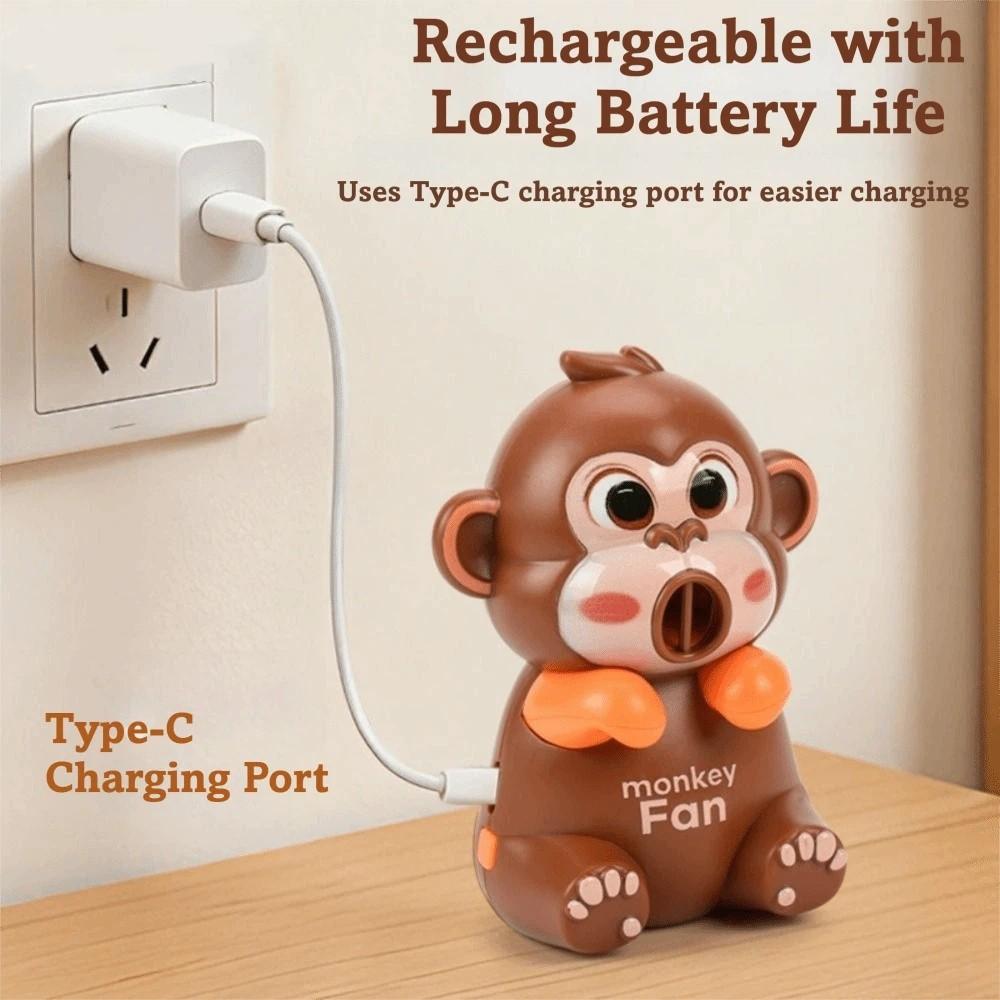 3 Speed Adjustable Monkey Hanging Cup Fan Quiet Operation Clip On Design Portable Desktop Fan Can hang cup Cartoon Style