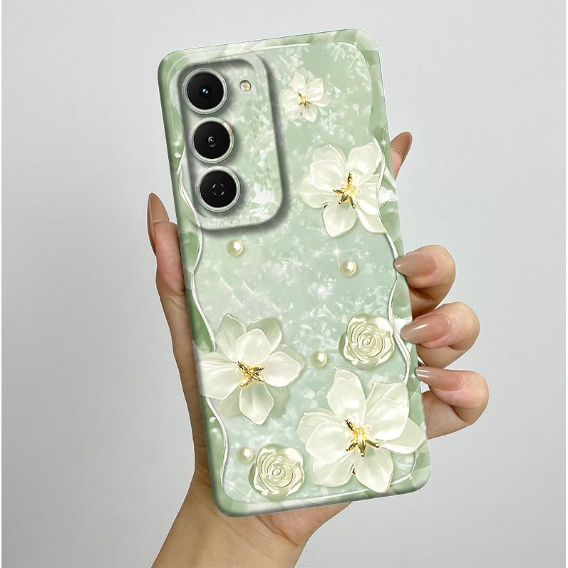 Чехол для Tecno Spark 40 Pro 40Pro+ Plus 4G Эстетичный Цветочный Чехол для Телефона Тонкий Жидкий Силикон Защита от Падений Мягкий Чехол