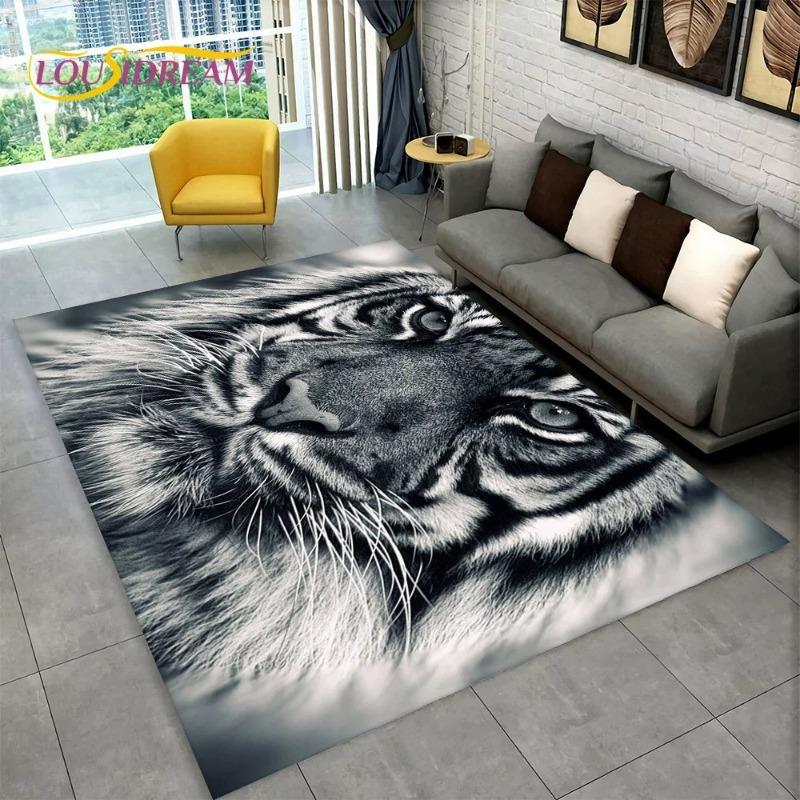 Living Room Carpet Cool Cheetah Tiger Floor Mat Men's Bedroom Anti Slip Dirt Resistant Wear-resistant Rug Home Decoration