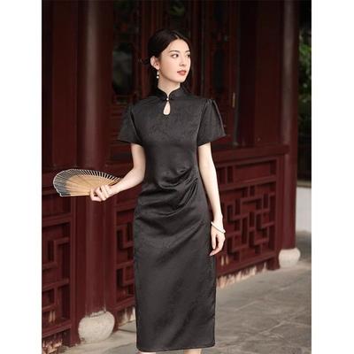 Модифицированное в китайском стиле Cheongsam, летнее темпераментное повседневное длинное платье