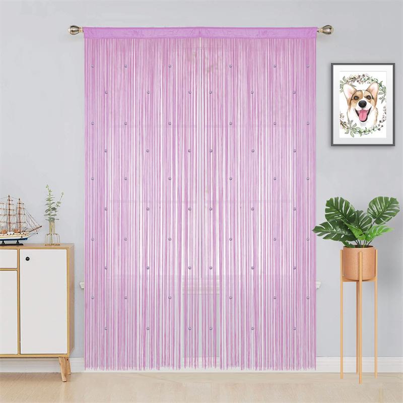 2 шт. Нитяные шторы с блестящей бахромой для окна 39 x 79 дюймов, разделитель для двери, полоска с кисточками для свадьбы, гостиной, ванной комнаты, кофейни