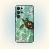 Морские обитатели Искусство Морская Черепаха Чехол для Телефона Для Samsung S25,24,23,22,30,21,10,9,Ultra,Plus,Lite,FE Черный Мягкий Чехол