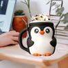 Ice Pint Holder Cute Penguin Ice Cream Pint Cozy with Spoon Slot And Snack Drawer Reusable Ice Cream Holder for Ice Cream Lovers