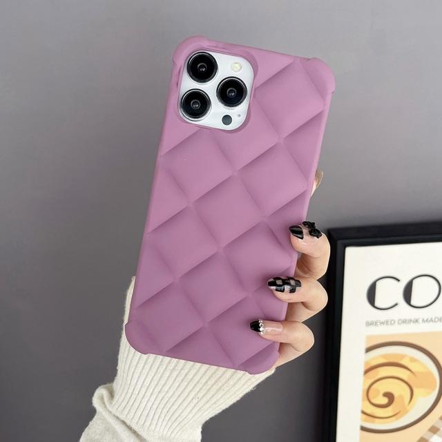 Матовый чехол для телефона с 3d ромбом для Iphone 14 12 11 13 Pro Max Mini Xr X Xs 7 8 Plus Se, мягкий силиконовый чехол