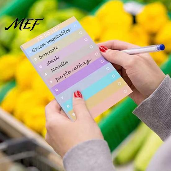 Task Organizer Pad Gradient Checklist Sticky Notepad, Self-stick To-do List Pads, Macaron Color Office Memo Stationery Tearable Planner for