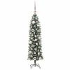 Artificial Slim Christmas Tree in Green and White 120 cm