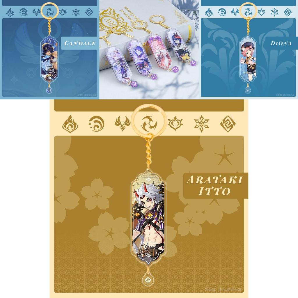 Genshin Impact Акриловый Двусторонний Брелок Мультяшные Брелоки