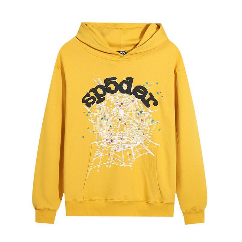 Spider Web Print Hooded Sweatshirt Set Men Women Loose Fit Cotton Fleece Streetwear Winter Outfit