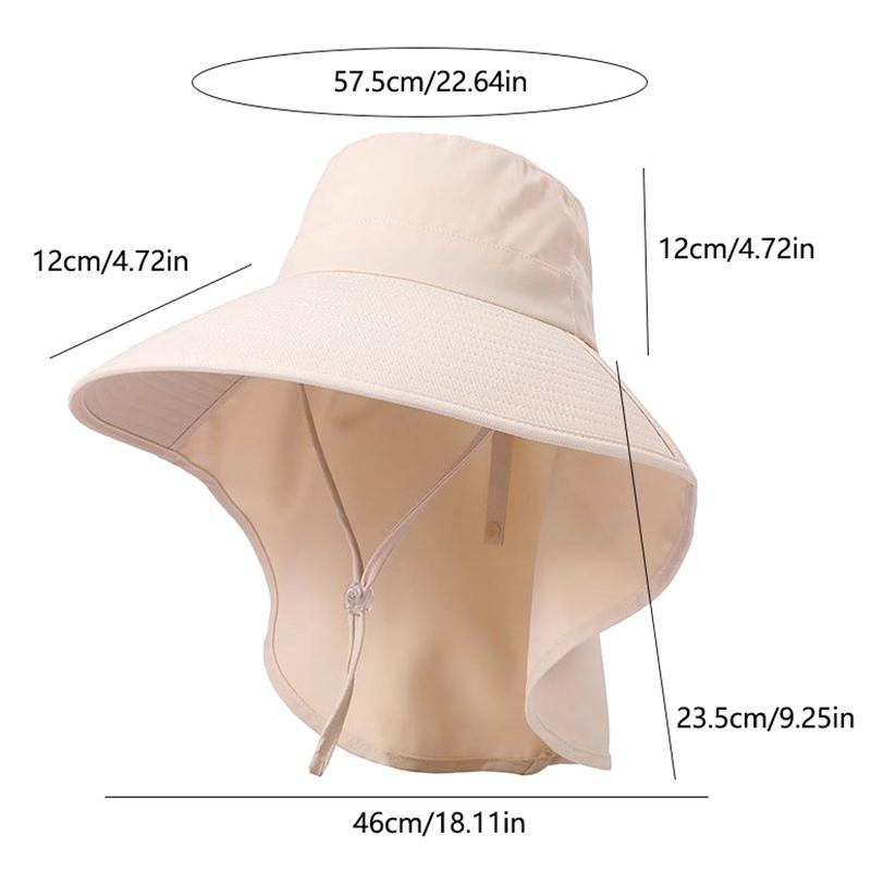 Summer Women Bucket Hat With Shawl Lightweight Breathable Face Neck Protection Sun Hat Beach Cap Design Travel