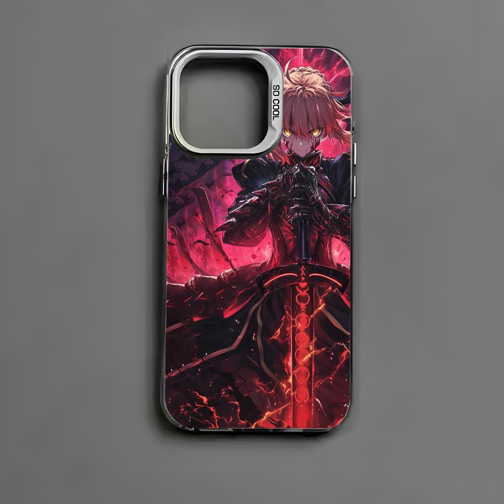 Чехол для телефона Fate Zero Stay Night S-Saber для iPhone 16 15 14 13 12 11 Pro Max Черный Матовый Разноцветный Лазерный Металлик Аврора