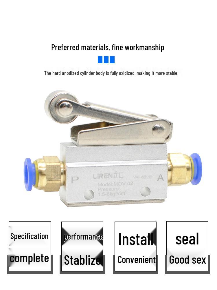 MOV-01-02-03A: Manual Pneumatic Control Valve - Two-Position Three-Way Directional Valve
