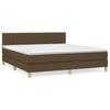 Box Spring Bed with Mattress Dark Brown 160x200 cm Fabric