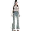 Split-ended Slightly Pulled Jeans Women's Autumn High-waisted Elastic Flared Pants Women's Autumn Spice Girls Women's Jeans