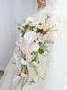 Букет невесты Свадебные букеты для невесты Искусственные розы Каскадные каскады для деревенской, бохо, осени, винтажной свадьбы, церемонии, вечеринки и юбилея