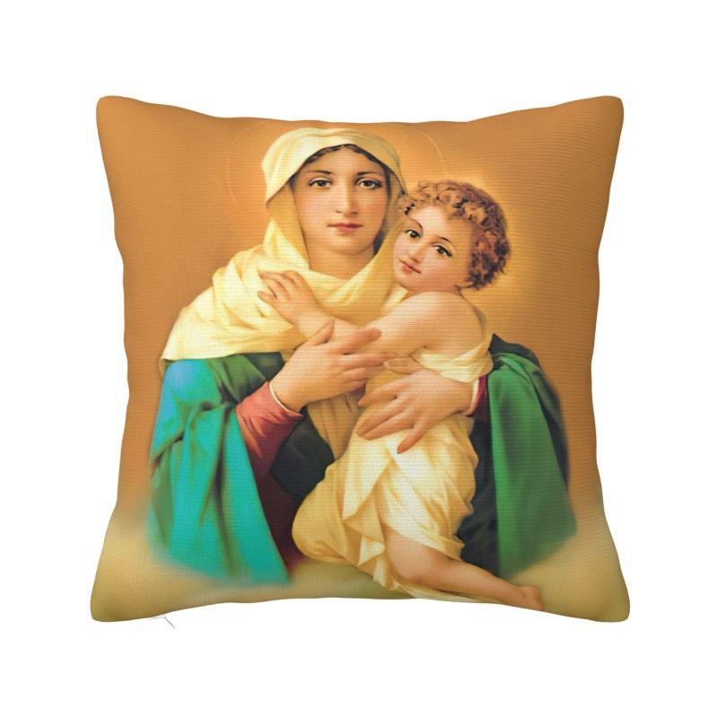 Virgin Mary Of Guadalupe Cushion Cover cm Soft Religious Art Throw Pillow Case Bedroom Decoration Bedding Sofa Pillowcase