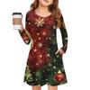 Christmas Day Girls' Long Sleeve Dress - Color Pocket Dress