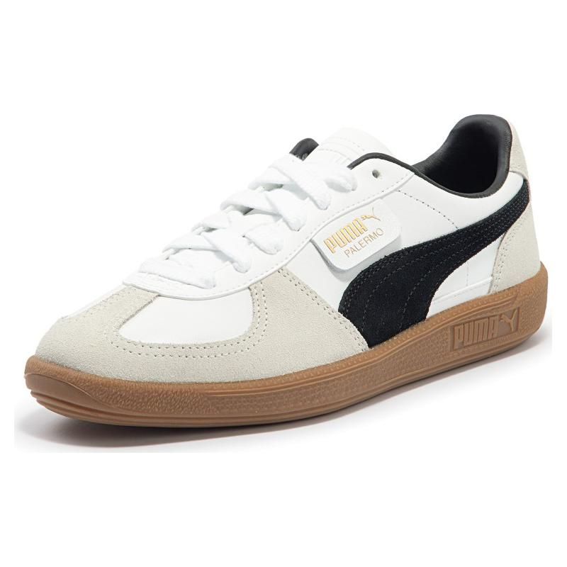 Puma Кроссовки унисекс Palermo Leather White Black Gum Vapor-Grey 396464-01