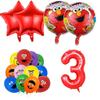 Sesame Cartoon Street Birthday Party Decoration Elmo Birthday Balloon Tablecloth Cup Plate Gift Bag Baby Shower Kid Party Favors