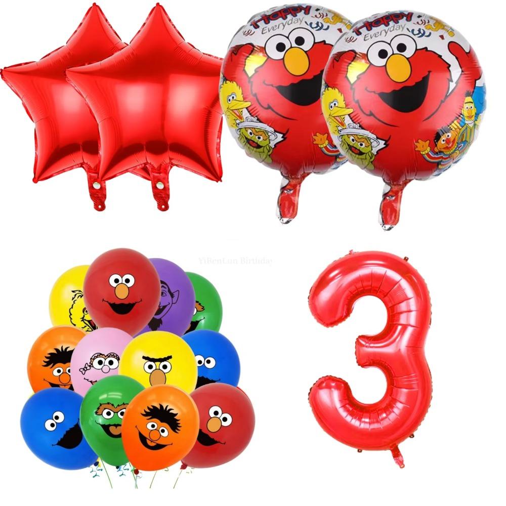 Sesame Cartoon Street Birthday Party Decoration Elmo Birthday Balloon Tablecloth Cup Plate Gift Bag Baby Shower Kid Party Favors