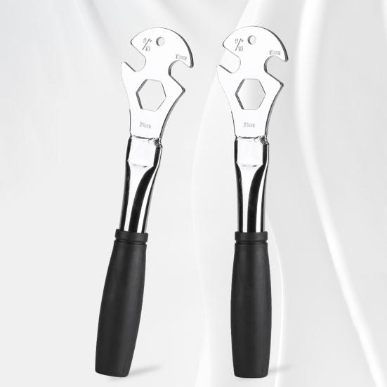 Ключ для педалей велосипеда с противоскользящей ручкой, прочная сталь 15/24 мм, инструмент для снятия педалей горного велосипеда, шоссейного велосипеда, инструмента для ремонта скутера