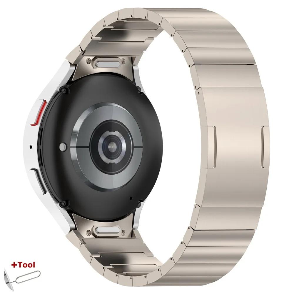 Титановый ремешок без зазоров для Samsung Galaxy Watch 7 6 5 4 44мм 40мм Металлический ремешок Quick Fit для Galaxy 4 6 Classic 5Pro 45мм Браслет