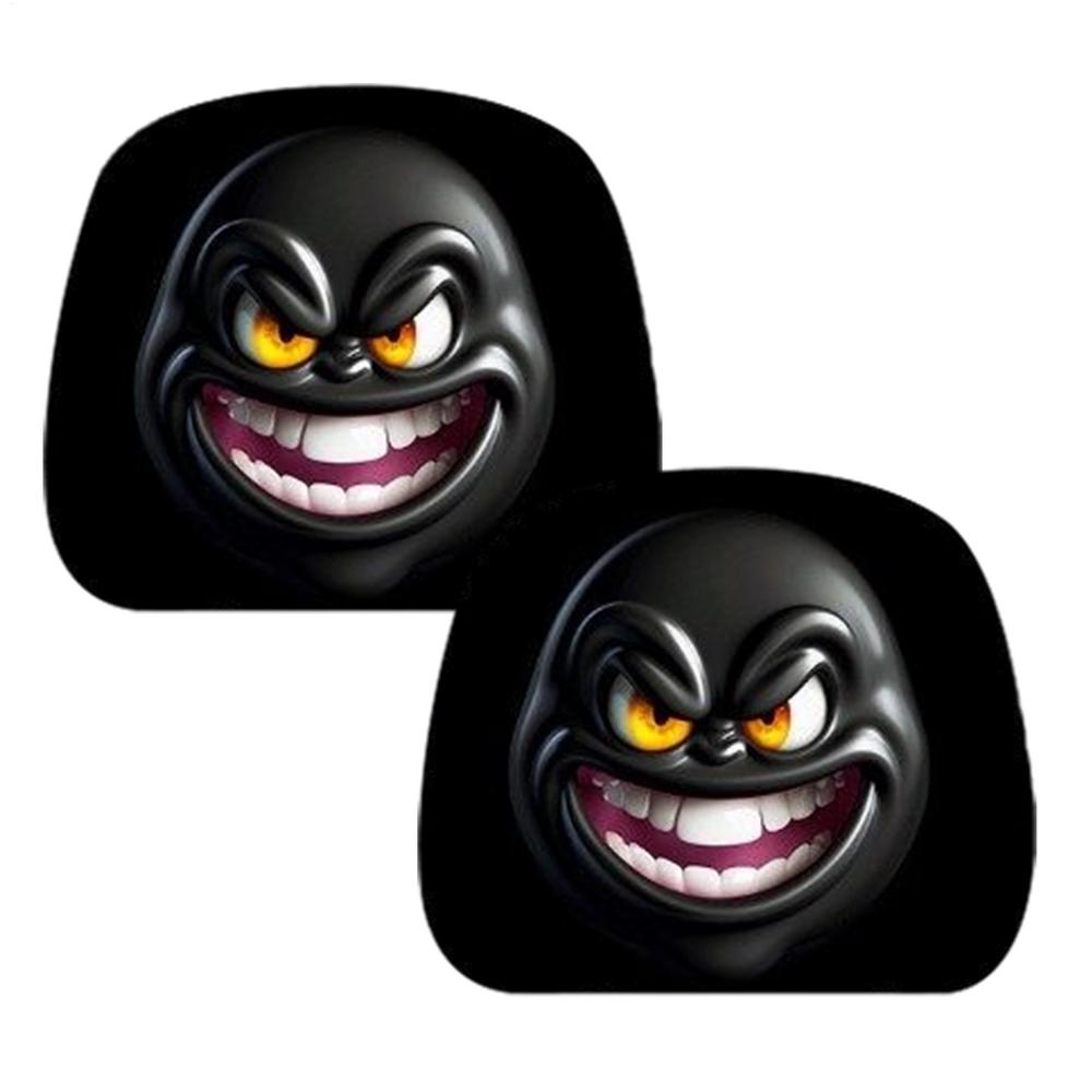 2 шт. Смешные мультяшные чехлы на подголовники автомобиля, Защита переднего сиденья для мужчин и женщин, Подарок на Хэллоуин и Рождество для водителей, автомобильные аксессуары