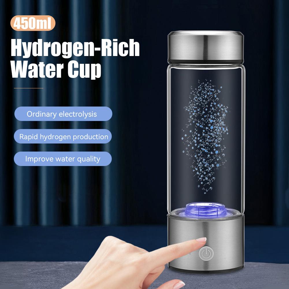 450ml Hydrogen-Rich Water Cup Electric Hydrogen Absorption Water Generator Bottle Filter Portable Hydrogen Absorption 1200MAH