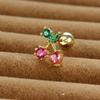 12 Styles Crystal Zircon Mini Fruit Stud Earrings For Women Stainless Steel Trend Ear Cartilage Piercing Korean Jewelry 1PC
