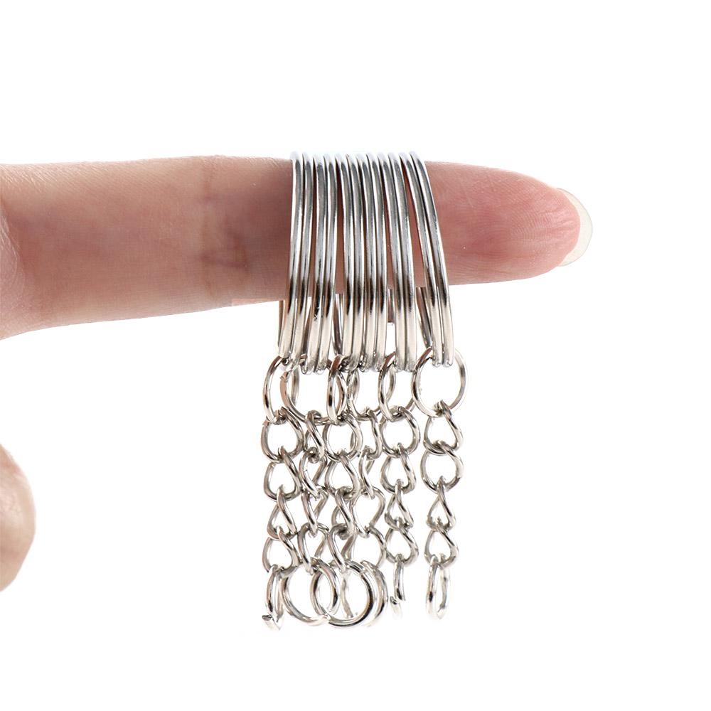 Jewelry DIY Blank Split Metal Keyfob Key Ring Keychain Pendant Holder