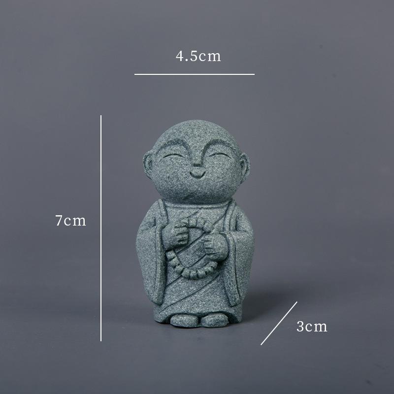 Miniature Statues Small Monk Figurines 4 Piece Resin Meditation Room for Study Tabletop Gifts Sets
