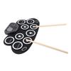 Drum Pads with Speakers Roll Up Drum Set Electronic Drum Set USB Rechargeable  Speaker Kids Roll Up Drum Practice Pad White