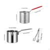 Small Deep Fryer Pot Cooking with Frying Basket and Food Tongs Oil for Onion Rings Fried