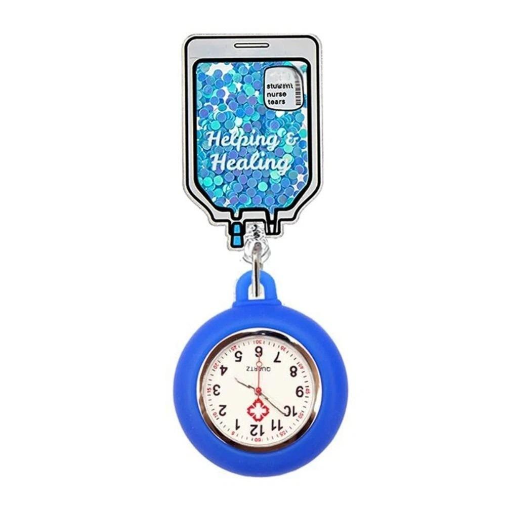 Новая retractable (выдвижная) брошь-часы из ПВХ Милый внешний вид Прекрасные мультяшные часы-брошь для медсестры Цветные карманные часы для врача Подарки для медсестры