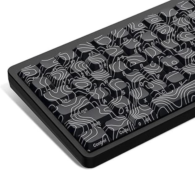 Keycaps Thin Womier Low Profile PBT Keycaps Custom Keyboard Keycaps 132 Keys for Cherry Gateron MX Switches Mechanical Keyboard Black 60% 65% 75% 80%