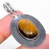 Подвеска из серебра 925 пробы с драгоценным камнем тигровый глаз, 1,89 дюйма