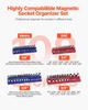 Magnetic Socket Organizer Set 4PCS Socket Trays Blue & Red for Metric SAE