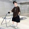 Boys' summer outfit set 2026 new item, mid size children's summer boys' thin short sleeved children's cool and fashionable top trend