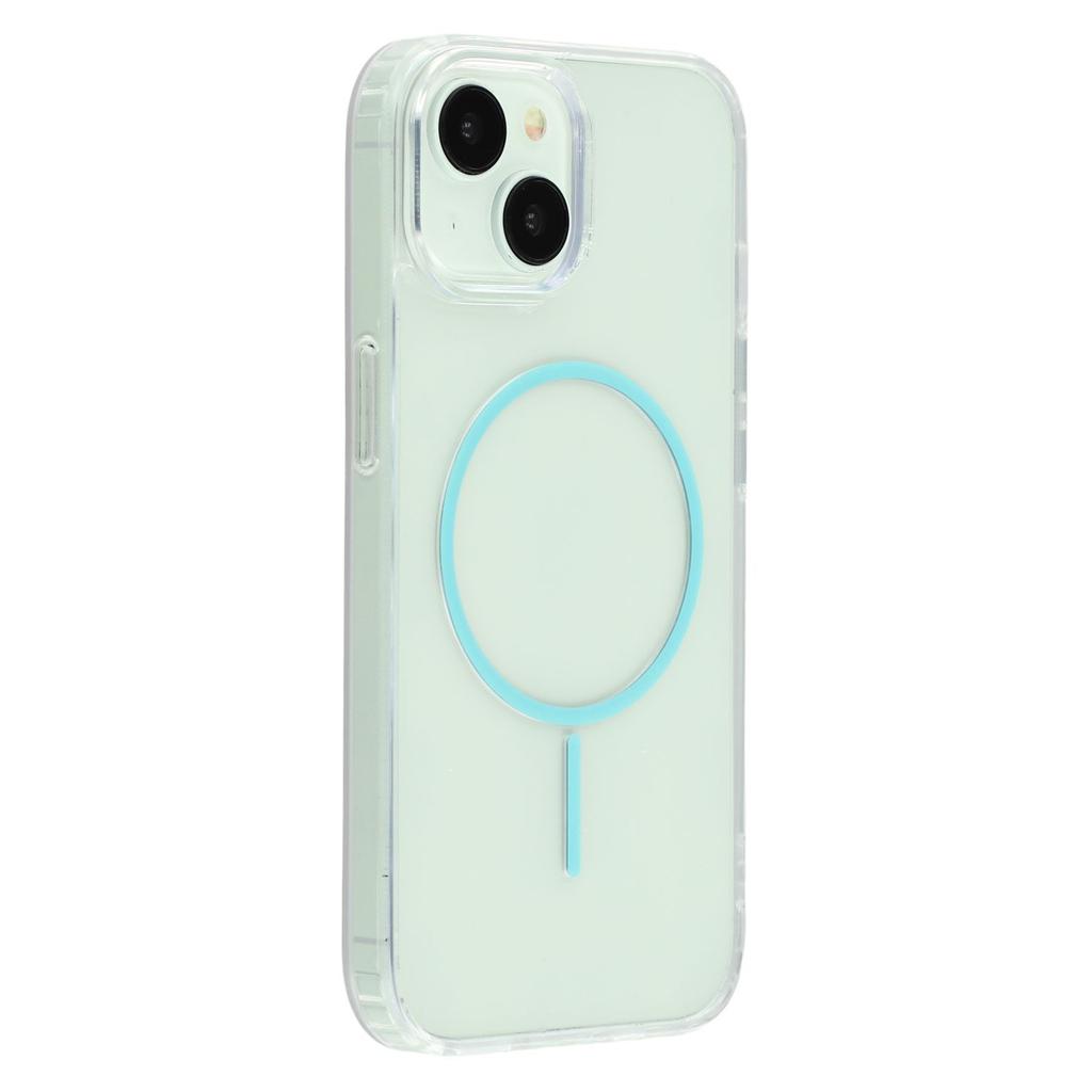 For iPhone 15 Magnetic Case Acrylic TPU Clear Phone Back Cover